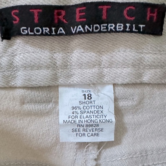 NWT Gloria Vanderbilt 18 short khaki High Rise denim w/stretch & super tailored - Picture 2 of 8